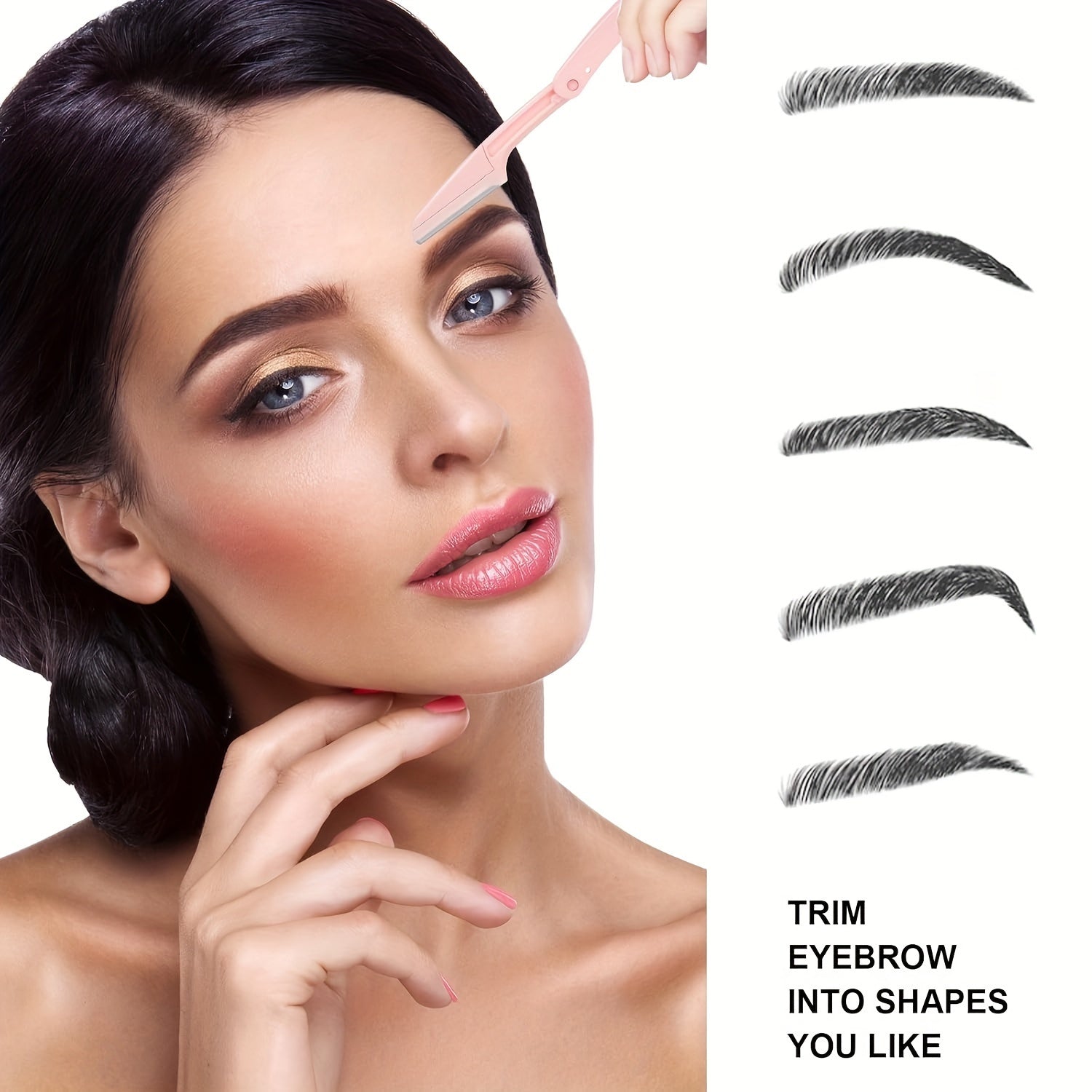 Women's Facial Shaver Set Light Beige Eyebrow Razor Peach Fuzz Remover