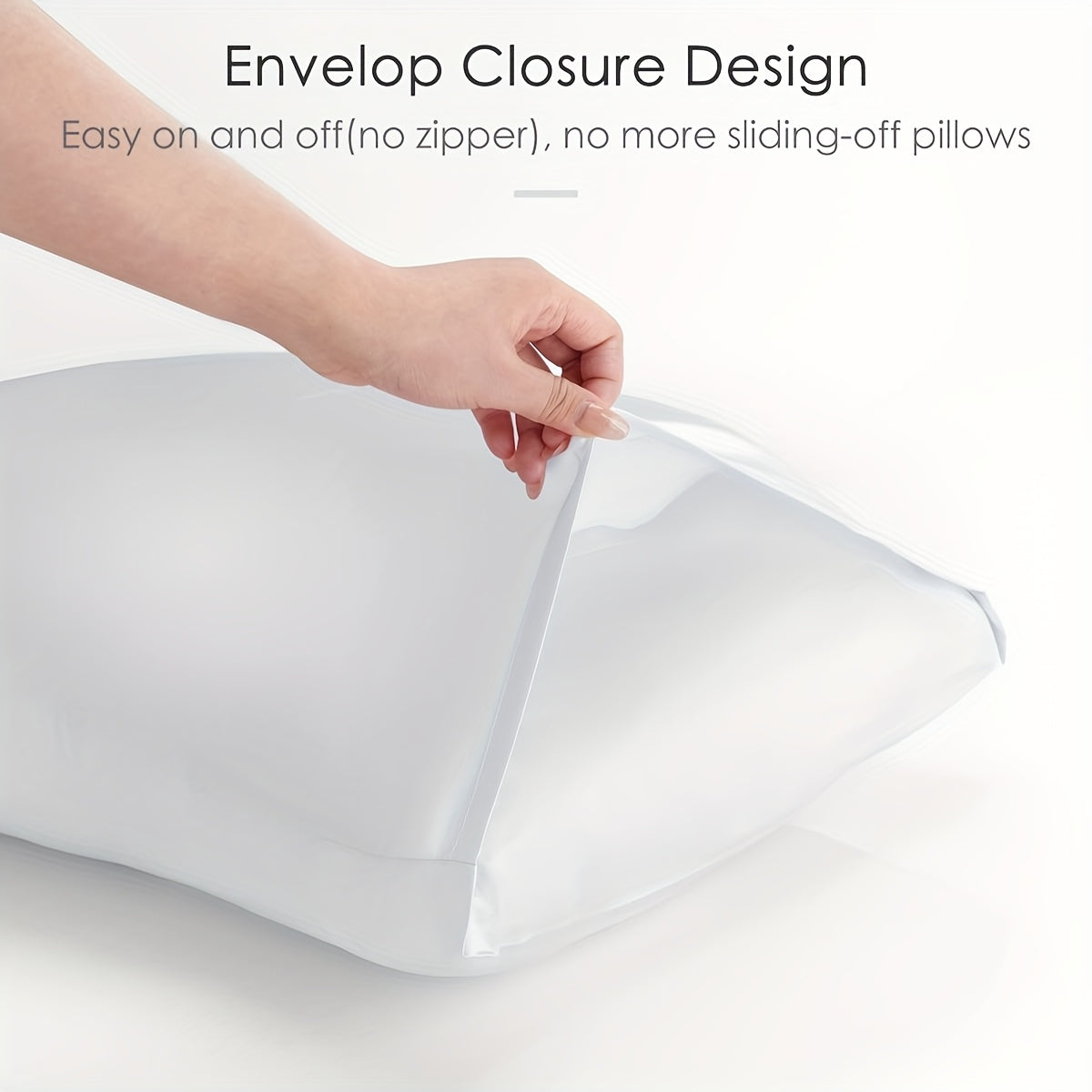 Satin Pillowcase Envelope Closure Hypoallergenic Breathable Durable Bedding Pillow Cover