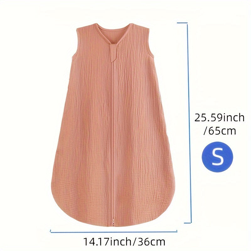 Baby Sleeping Bag for Infants 0-18 Months Cotton Muslin with 2-Way Zipper