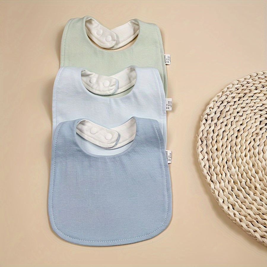 Baby Bibs Soft U-Shaped Adjustable Waterproof Cotton Drooling Bibs for Feeding