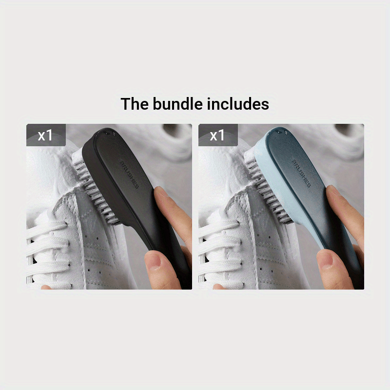Unisex Soft Bristle Long-Handle Shoe and Clothing Cleaning Brush Black