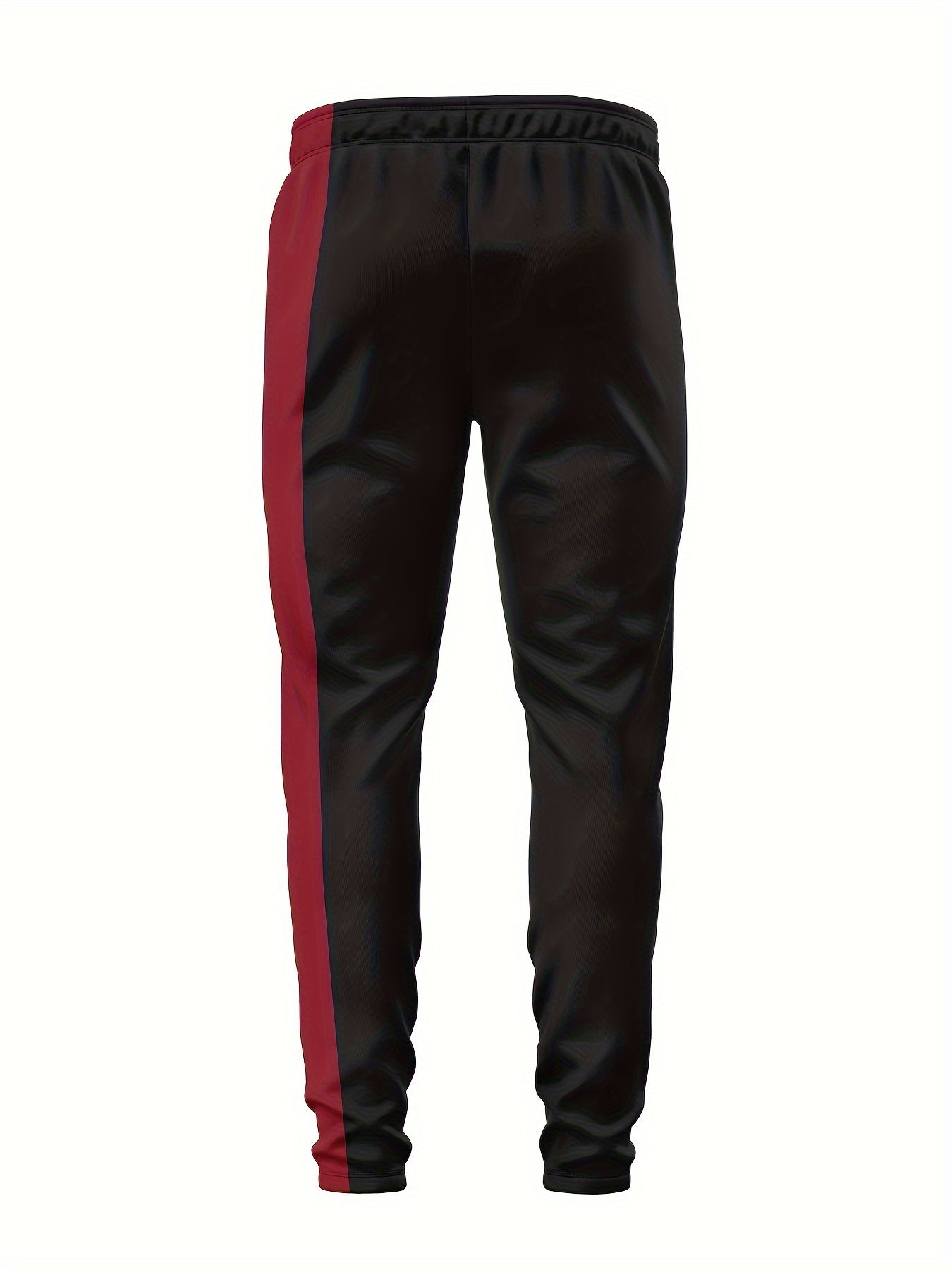 Men's Sports Sweatsuit Set with Striped Pattern Crew Neck Short Sleeve T-Shirt and Pants in Knit Polyester