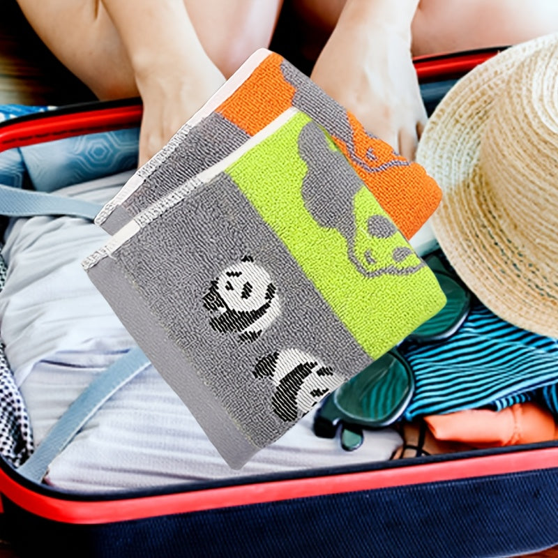 Cute Panda Cartoon Face Towel 25.4x50.8 cm Soft Absorbent Bathroom Hand Towel