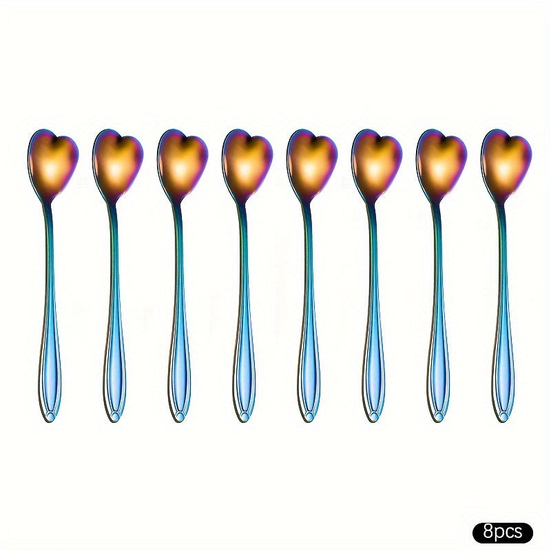 Valentine's Day Couple Love Ice Spoon Set Stainless Steel 4 or 8 Piece Kitchen Utensils