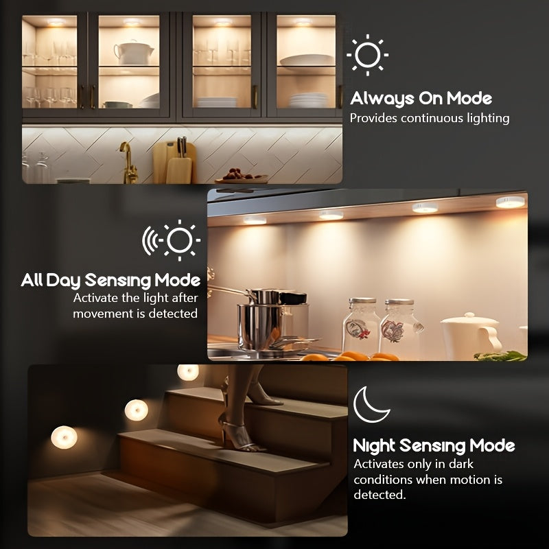 Lámpara LED inteligente recargable para pared con brillo ajustable y sensor de movimiento