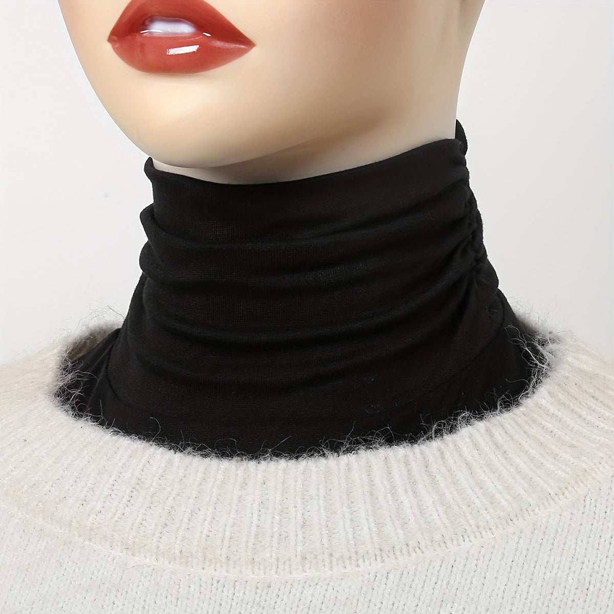 Women's Turtleneck Dickie Faux Collar Layered Warm Thin Cozy Modal