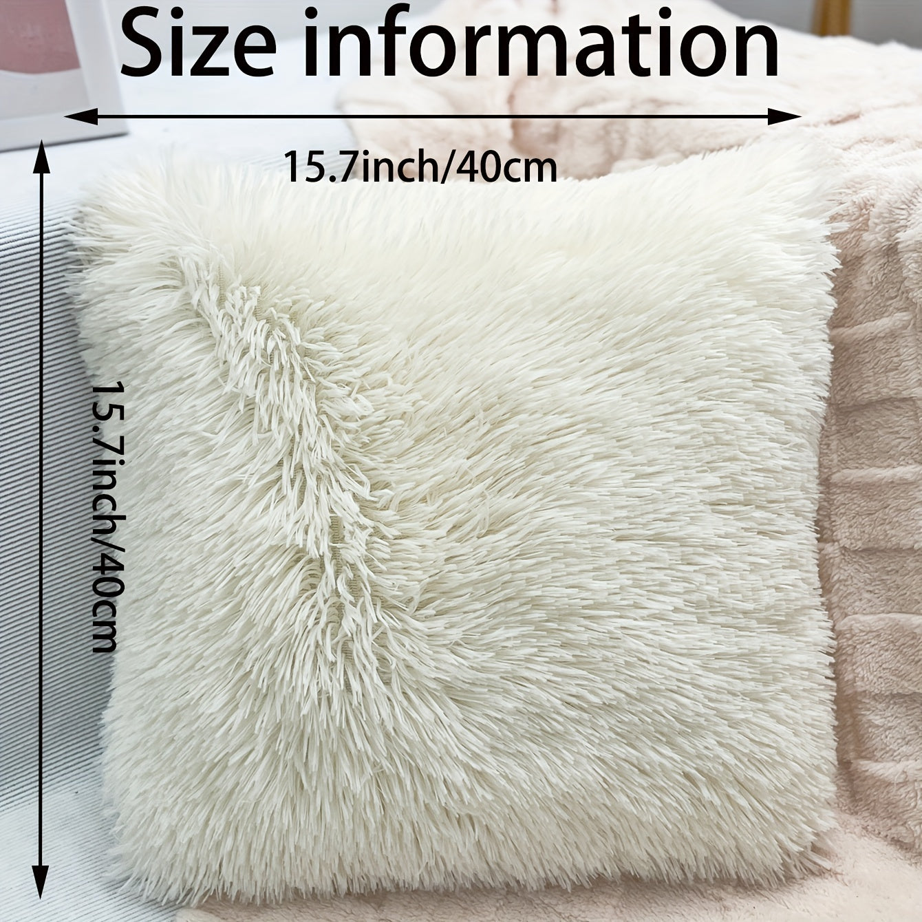 Bohemian Plush Throw Pillow Cover for Sofa or Bed Gray White Turquoise