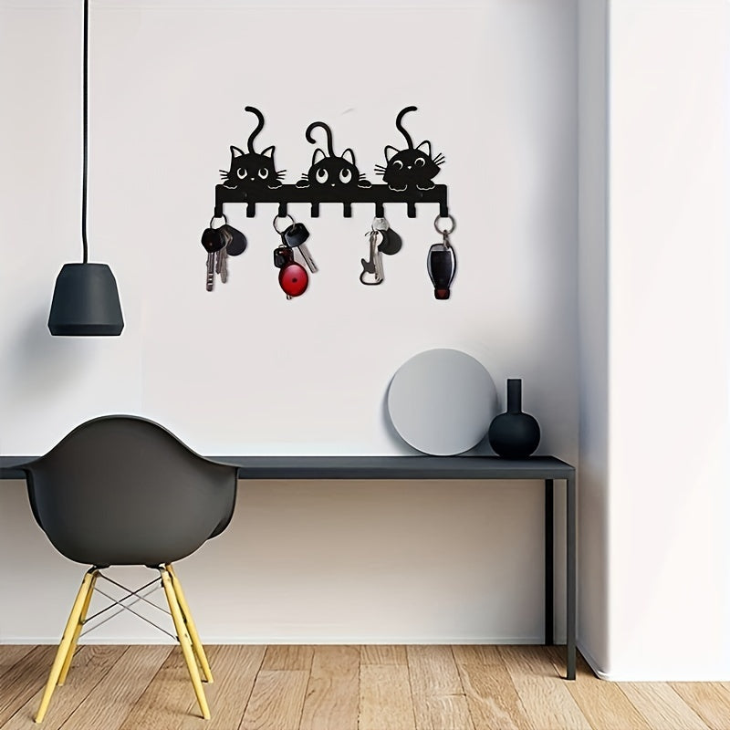 Gancho de pared de hierro forjado para organizador de almacenamiento en sala de estar o dormitorio