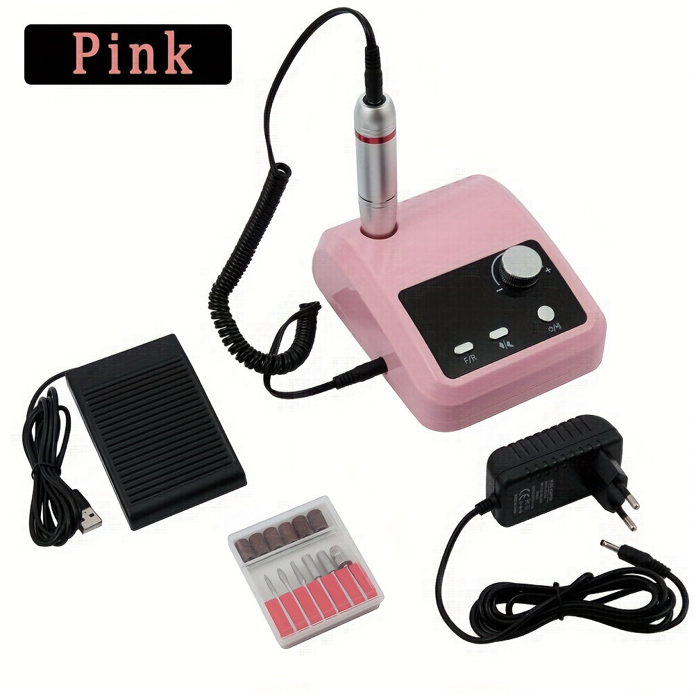 High-Speed Electric Nail Drill for Manicure Pedicure with HD Display and Accessories
