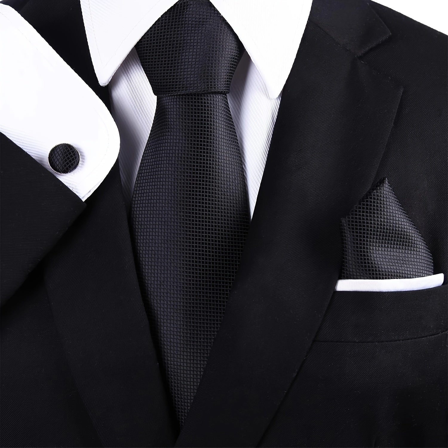 Мужской формальный набор галстуков с карманным платком и запонками для свадеб и деловых встреч