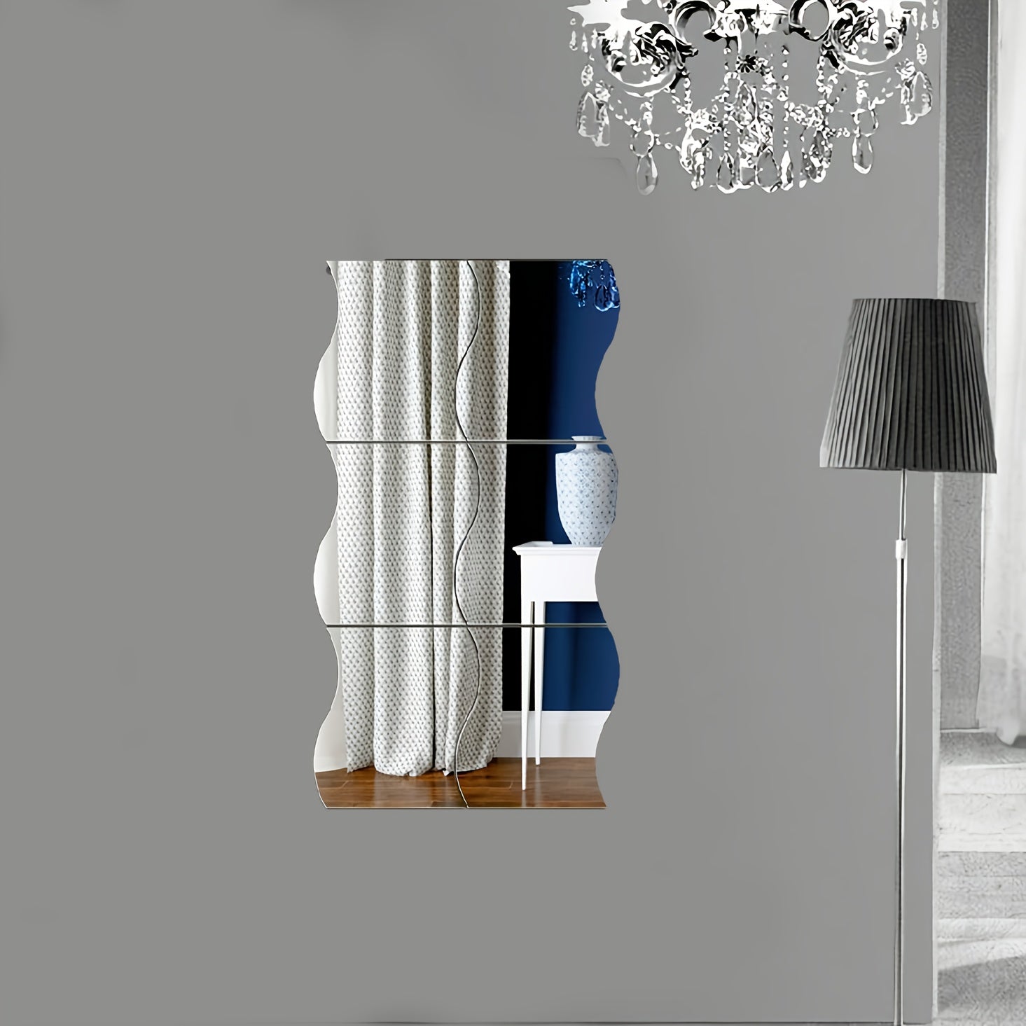 Irregular Mirror Wall Decal Sticker Self-Adhesive for Bedroom and Living Room 11.94cm x 9.91cm