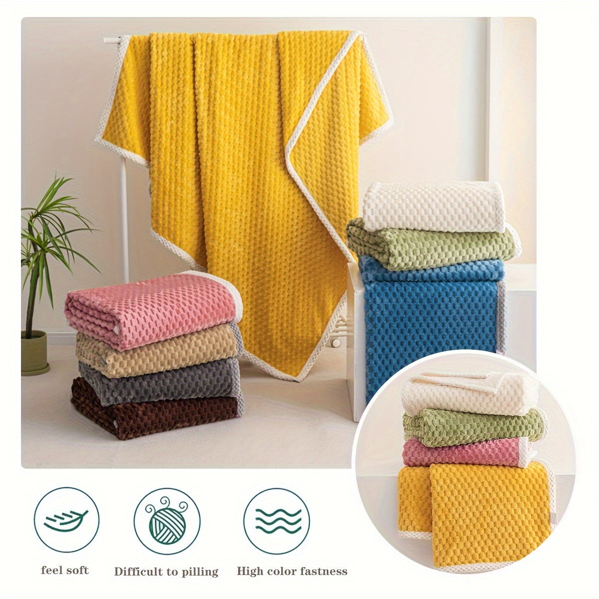 Warm Thick Velvet Blanket for Sofa Bed and Office Naps