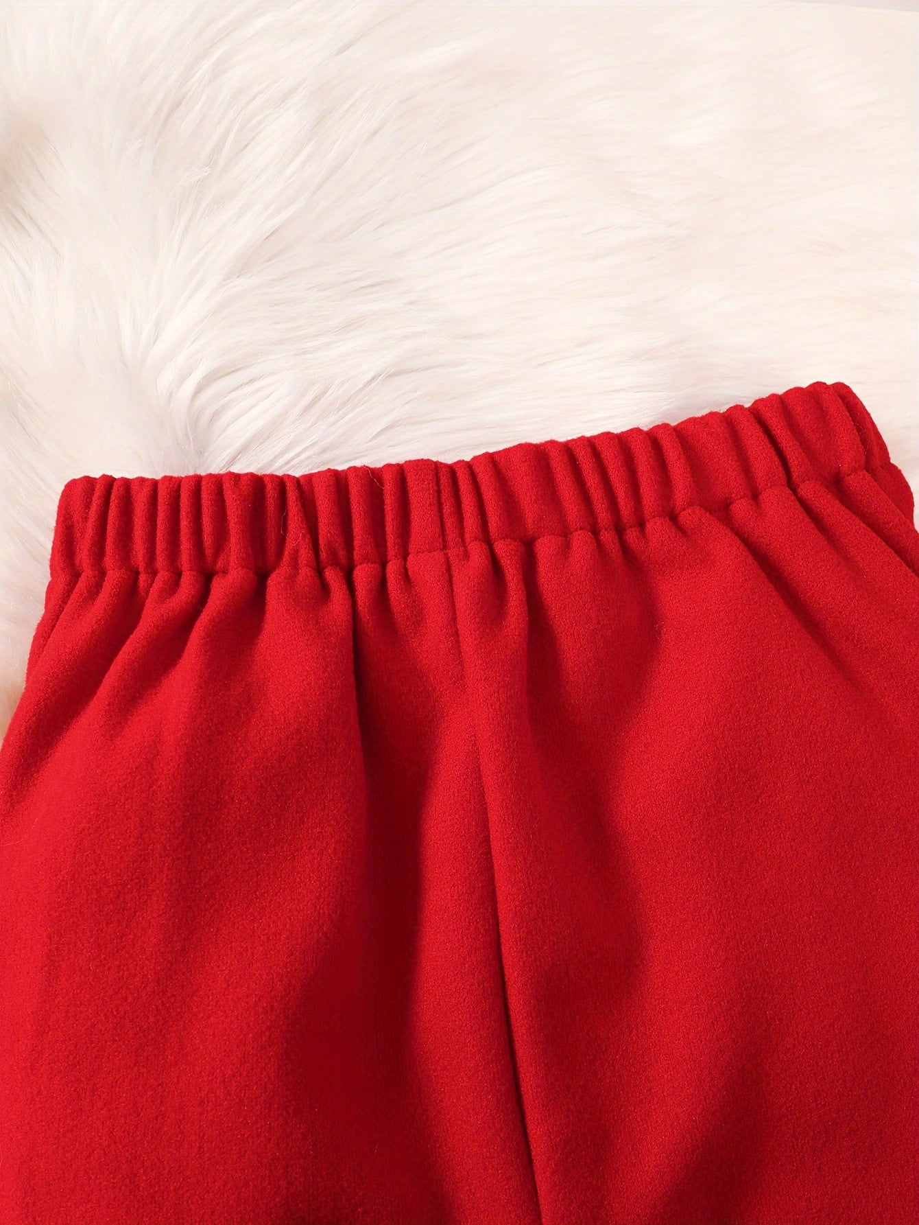 Girls Tween Chinese Style Fitted Short Skirt Set with Red Coat and Beret for Fall Winter