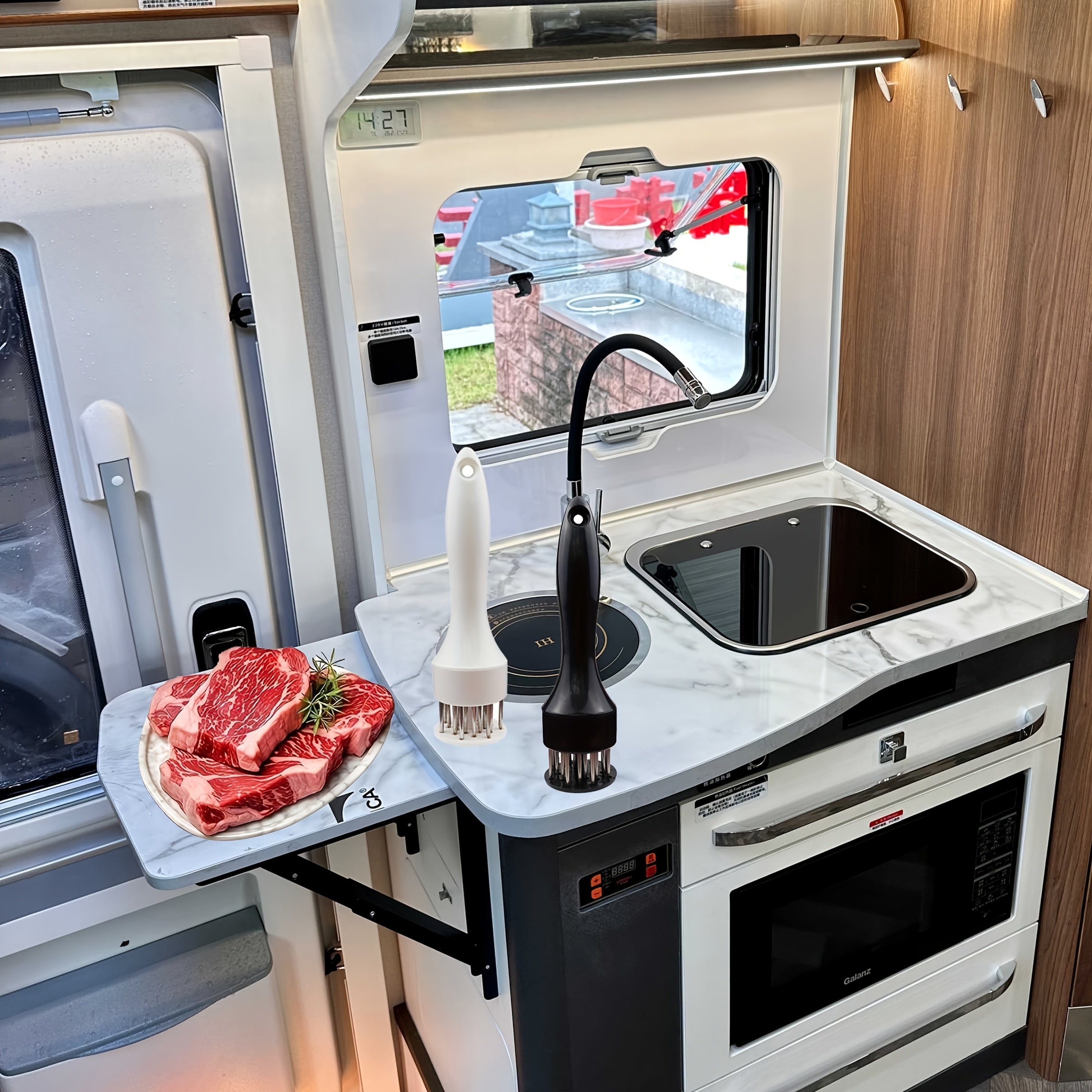 Stainless Steel Meat Tenderizer Tool for Camping and Home Kitchens