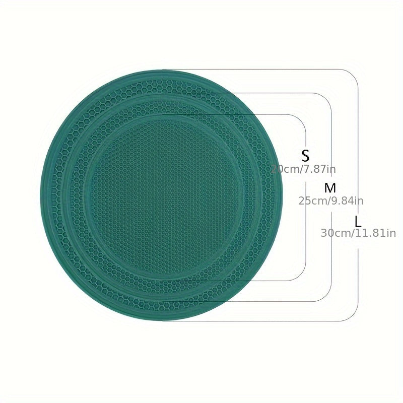 Set of 3 Round Honeycomb Silicone Placemats Non-slip Heat Insulation Table Mats
