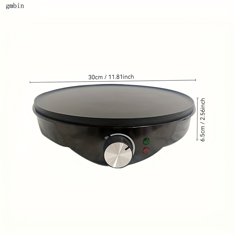 12 dyuymli elektr crepe tayyorlovchi, yopishmaydigan alyuminiy qoplama, 220-240V, uy uchun crepe qovurilgan pan