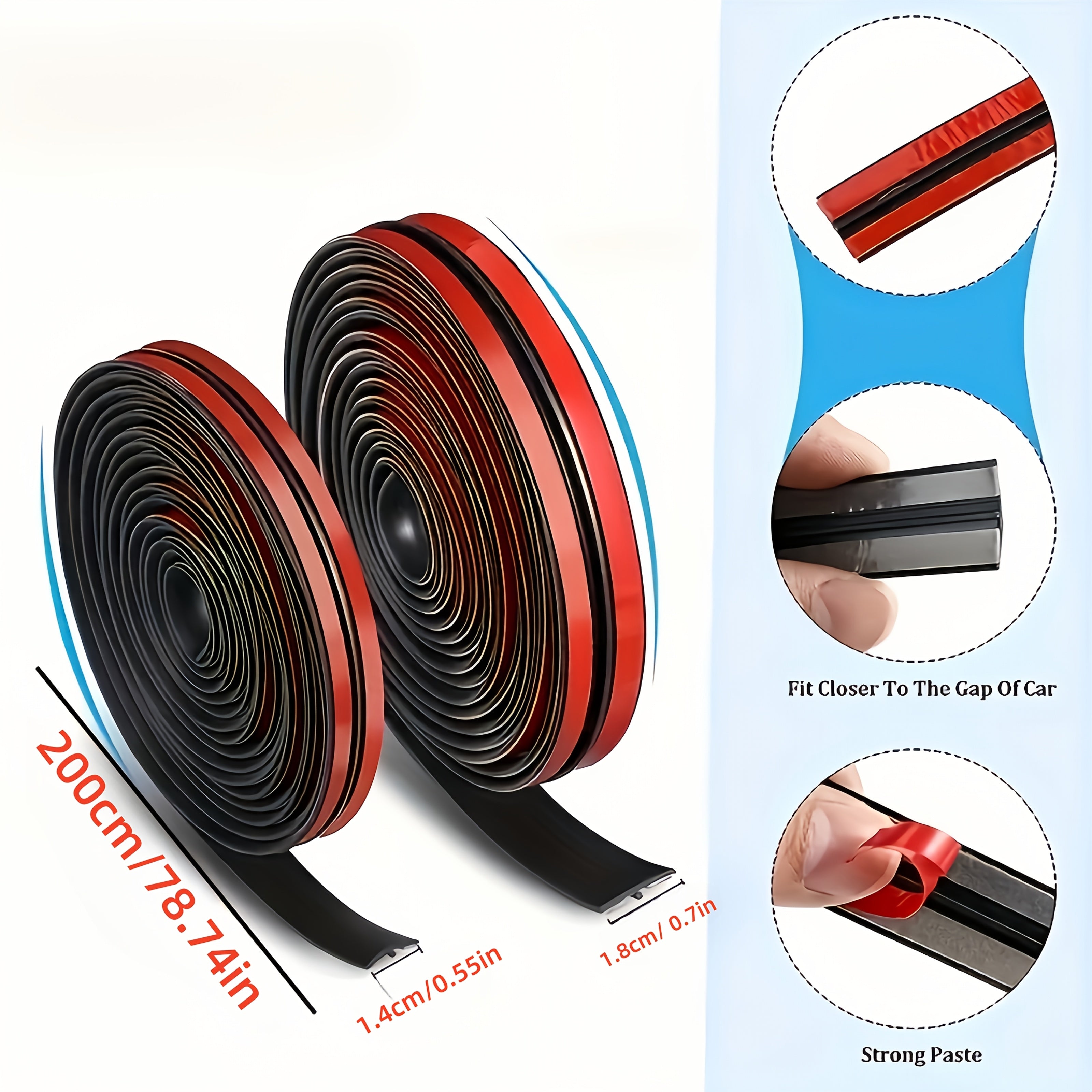 Universal T-Seam Car Windshield Weather Strip Black Plastic Leakproof Seal