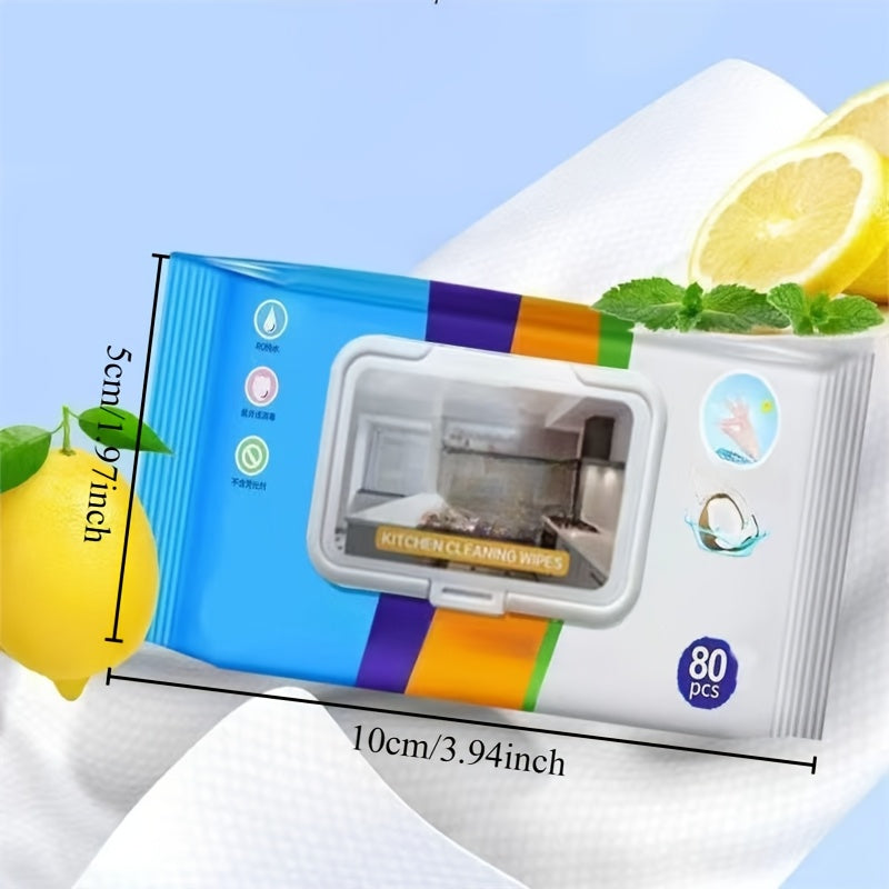 Contemporary Kitchen Wet Wipes Extra Strength Grease Oil Thick Non-Woven Fabric