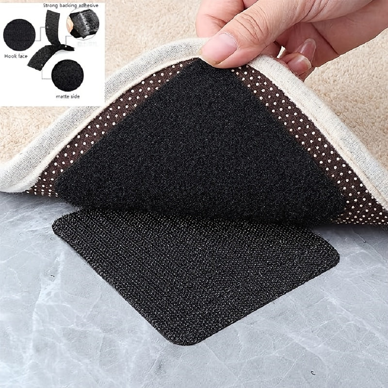 Carpet Grippers Set for Hardwood Floors Anti-Slip Tape Self-Adhesive Hook and Loop Fasteners