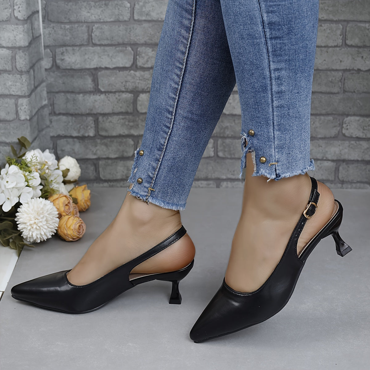 Women's Pointed Toe Pumps - Microfiber Cover High Heel Casual Shoes