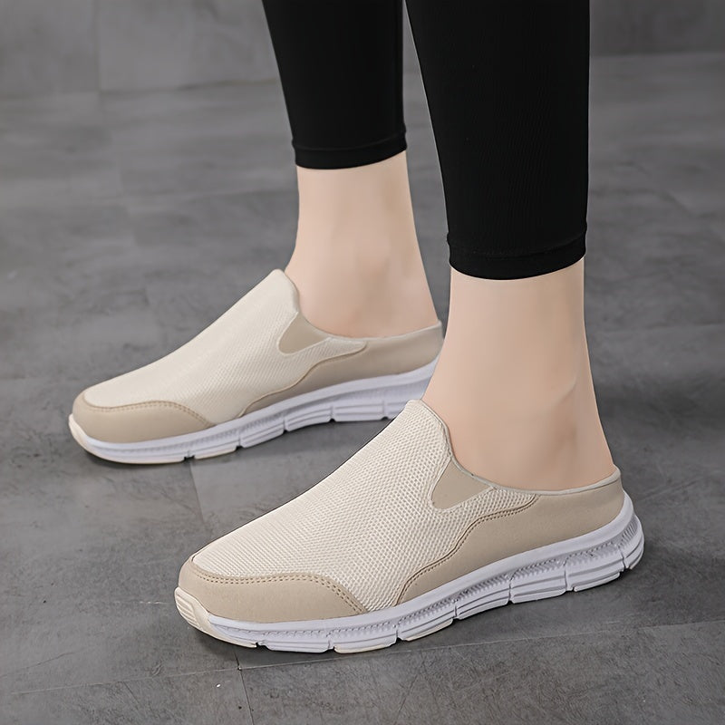 Women's Plus Size Slip-On Sneakers Breathable Mesh Lightweight Casual Shoes
