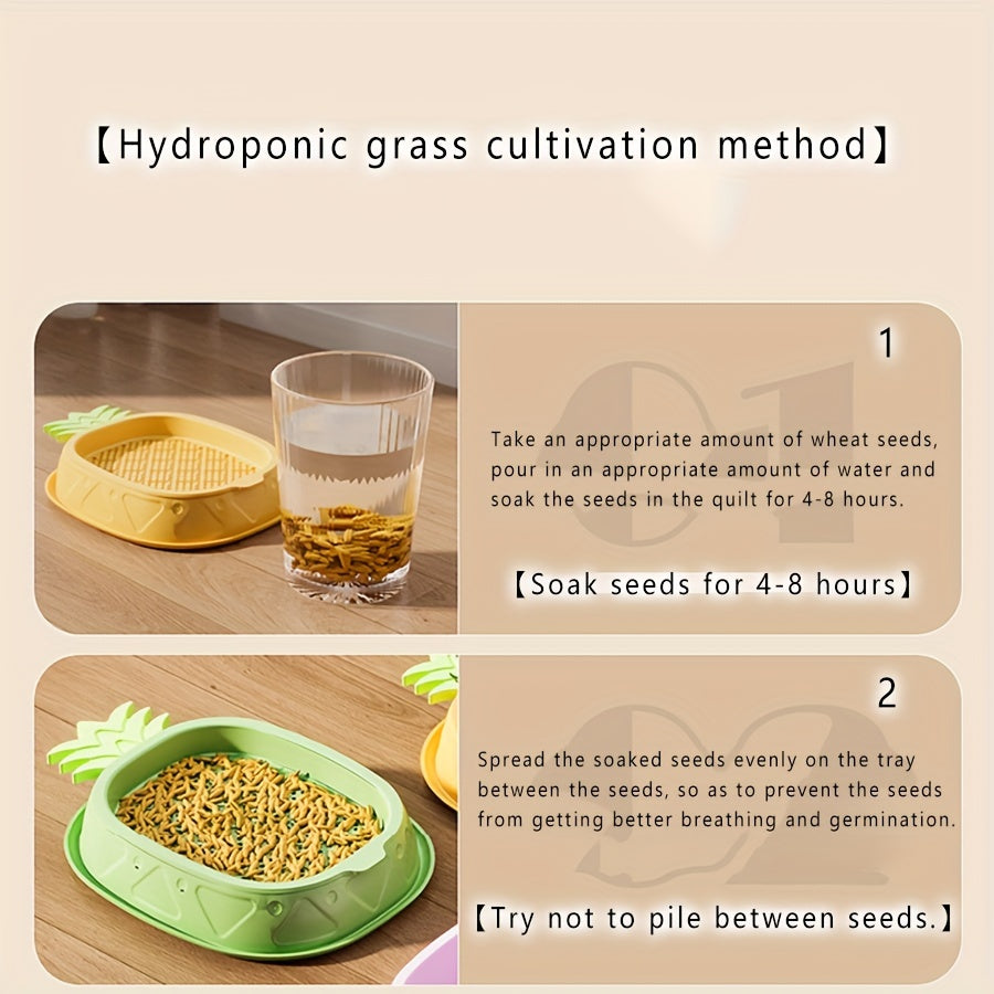 Plastic Cat Grass Growing Tray Dual-Layer Polished Finish Lightweight Pet Supply