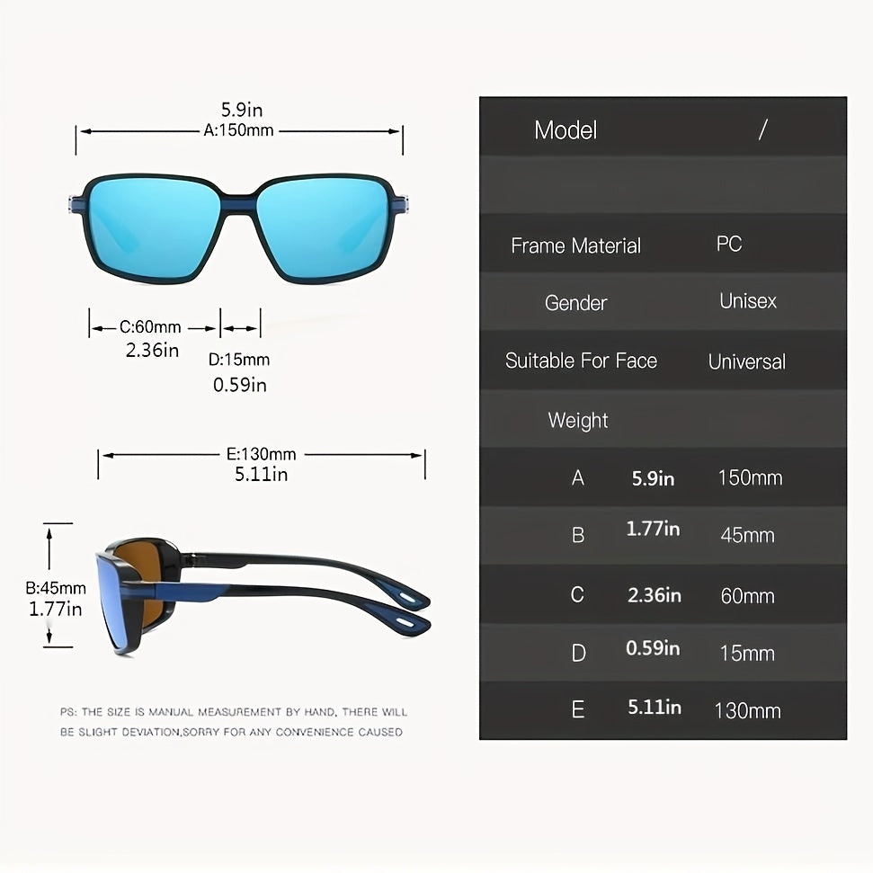 Men's Polarized Square Sports Sunglasses for Driving and Fishing