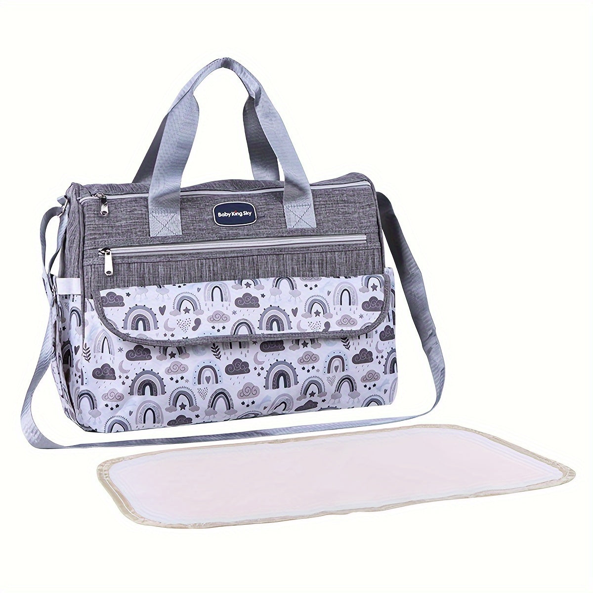 Cloud Print Shoulder Bag for Moms Large Capacity Versatile Crossbody Travel Diaper Bag