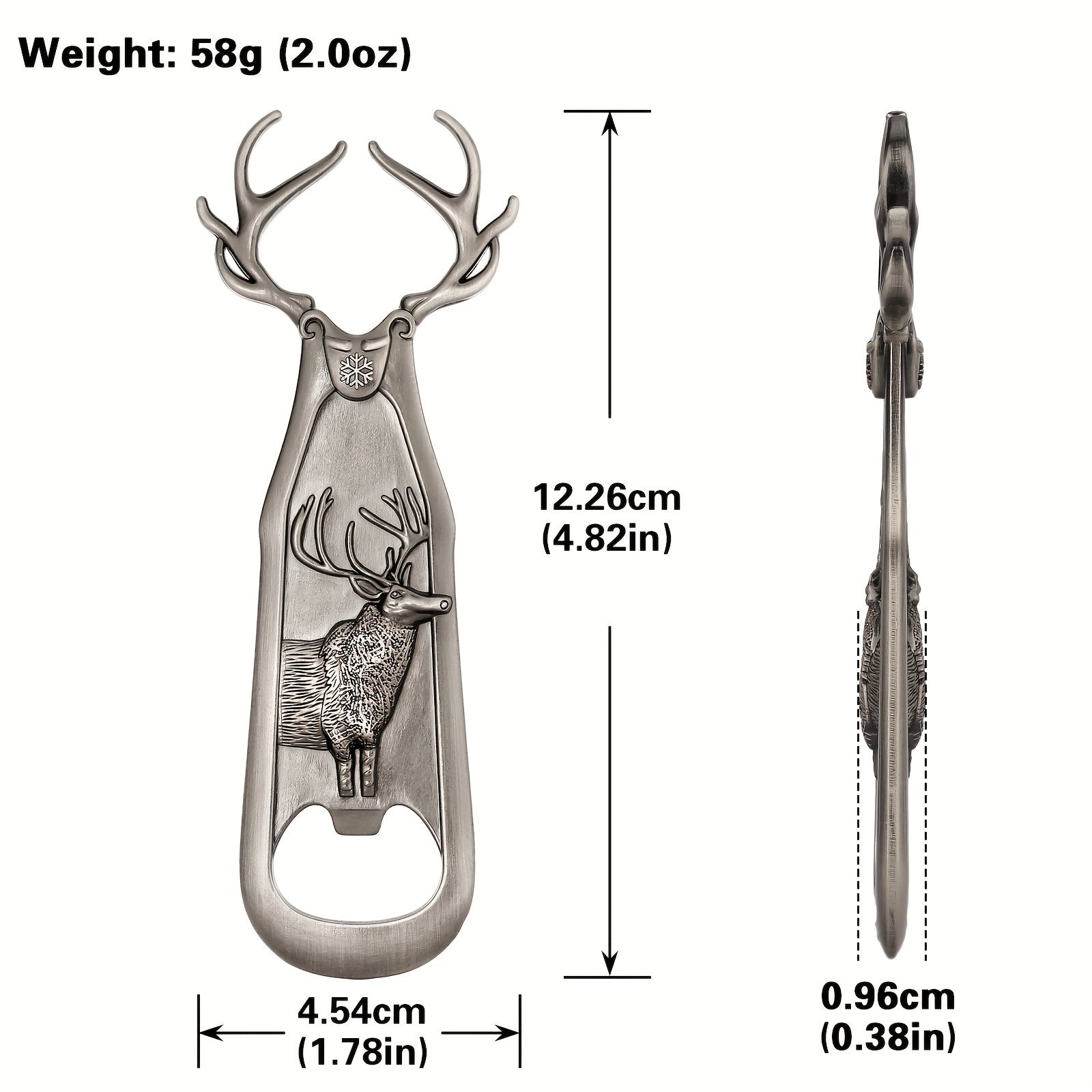 Stainless Steel Elk Bottle Opener with Velvet Pouch Stag Head Beer Opener
