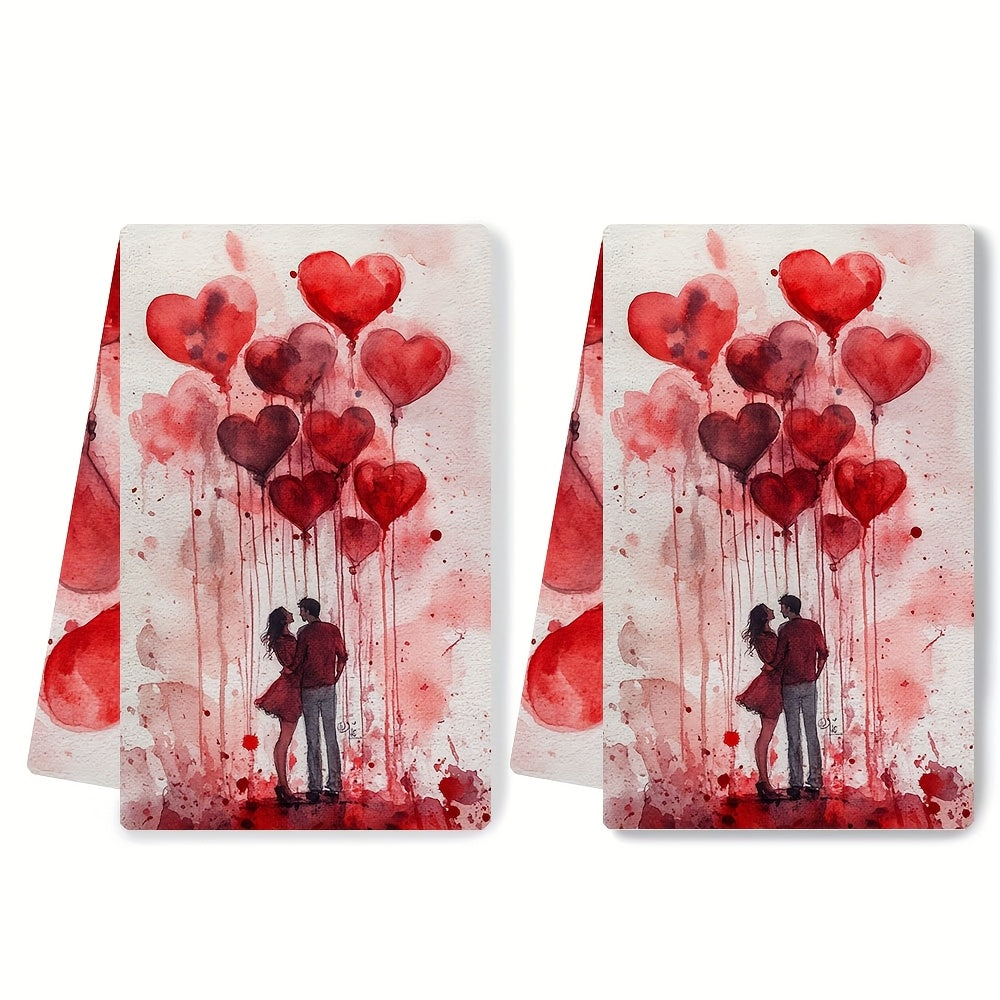 Valentine's Day oshxona sochiqlari to'plami, yurak shamlari dizayni, yumshoq, singdiruvchi, 2 ta qism