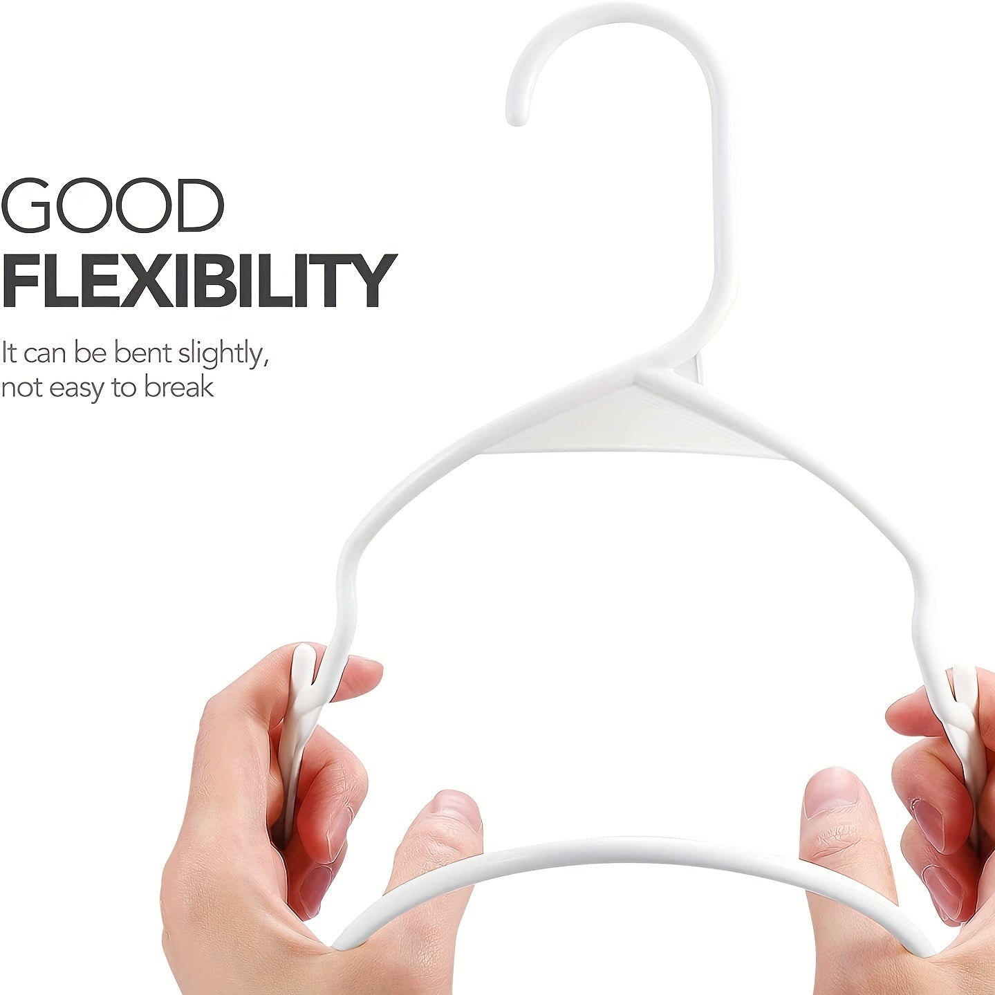 Set of 10 Non-slip Plastic Clothes Hangers Black White Space-saving Household Racks