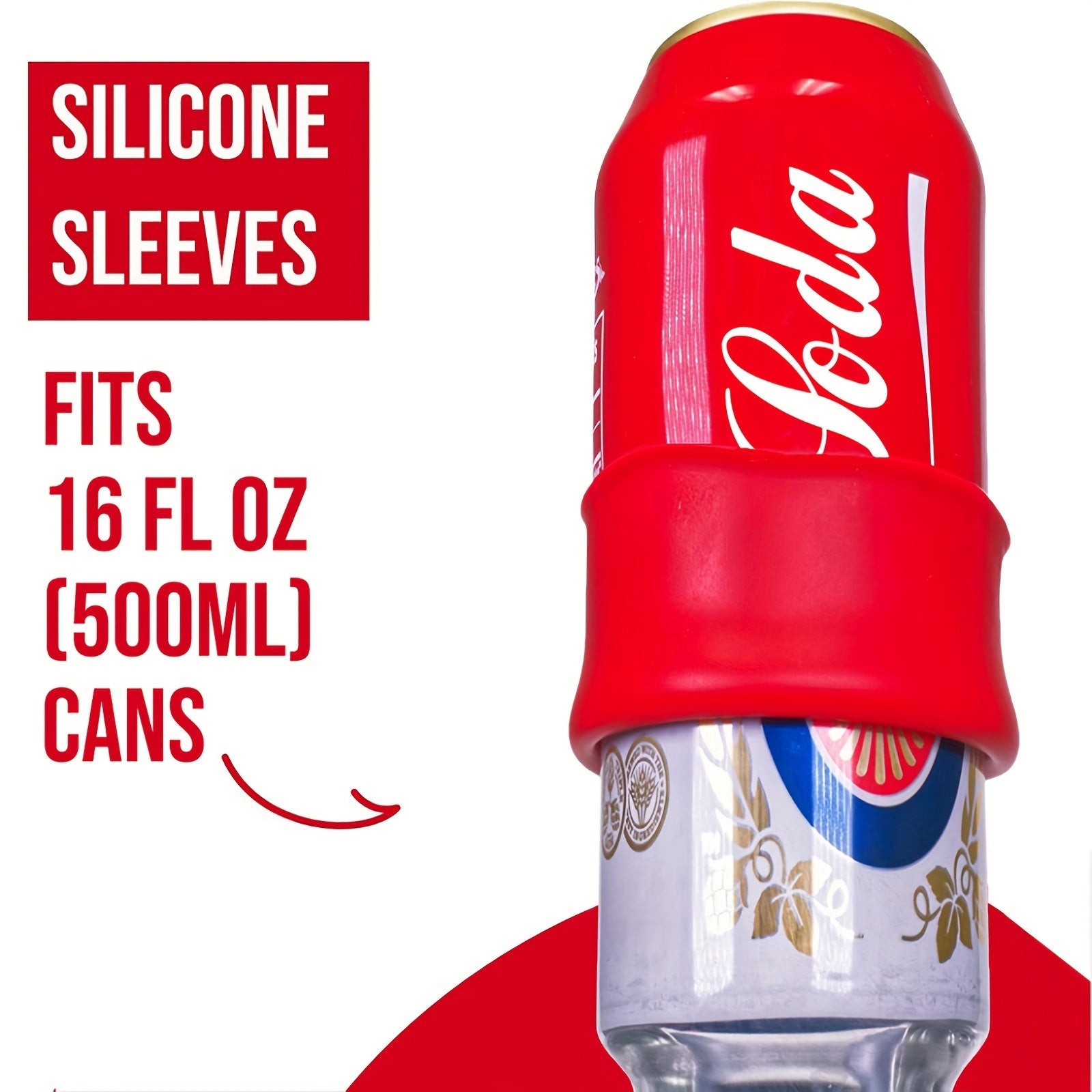 Silicone Beer Can Cover Disguises Soda Cans for 12oz and 16oz Sizes 1 or 3 Pack