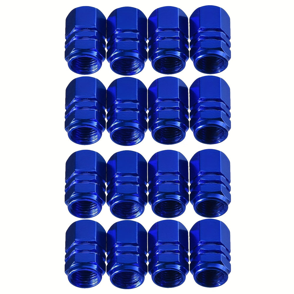 16pcs Aluminum Alloy Hexagon Tire Valve Caps Wheel Dustproof Covers