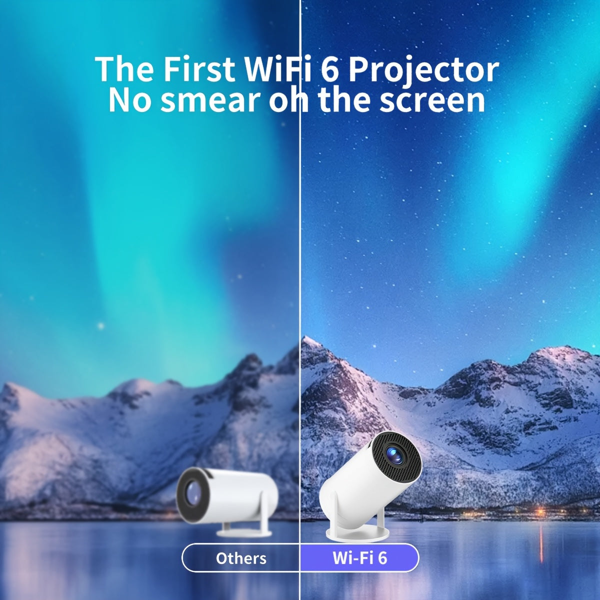 Portable High Brightness Projector Support 720P 1080P WiFi Bluetooth EU Plug