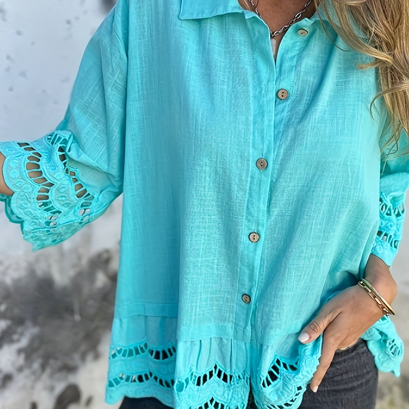 Women’s Short Sleeve Ruffle Shirt Cotton Casual Summer Top