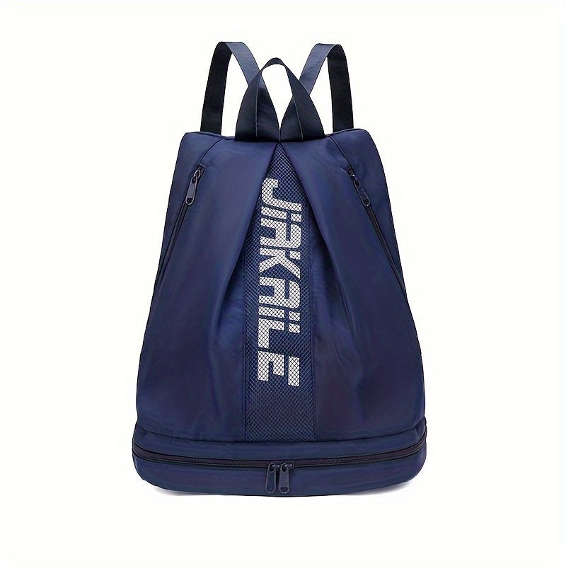 Waterproof Polyester Backpack with Adjustable Straps and Shoe Compartment for Sports Travel and Outdoor Activities