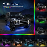 4PCS RGB Car Underglow Neon Strip Lights | 8 Colors, Music Sync, Wireless Remote