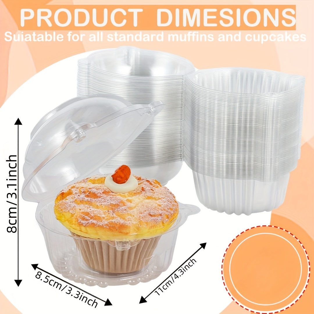 Clear Plastic Cupcake Boxes with Lids 20/40pcs Set for Muffins Pastries Sandwiches