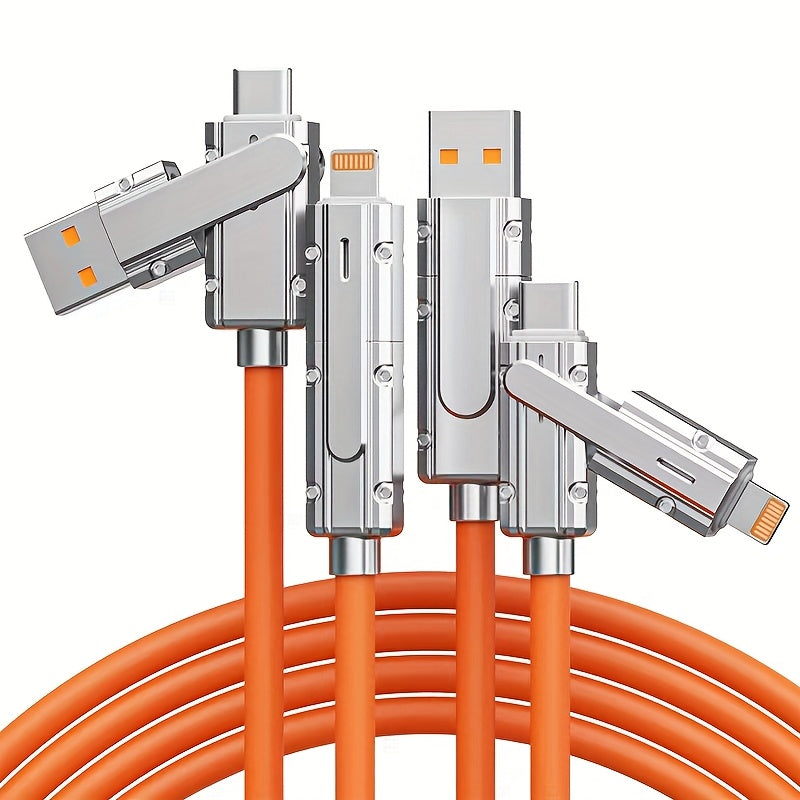 4-in-1 Data Cable for iPhone, Samsung, Honor, Xiaomi Fast Charging 100W