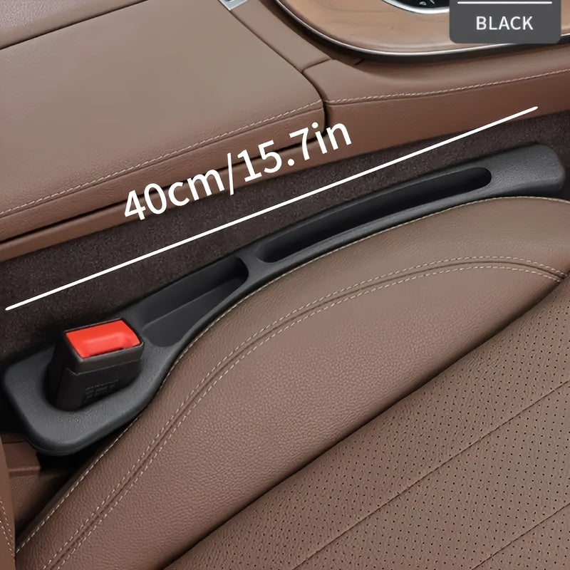2-Pack PU Leather Seat Gap Filler Organizer Durable Car Storage Inserts