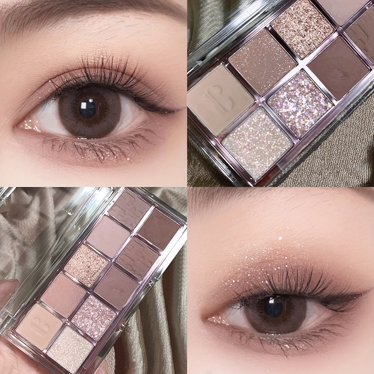 Paleta de sombras de ojos para mujer 10 colores acabado mate perlado maquillaje diario compacto