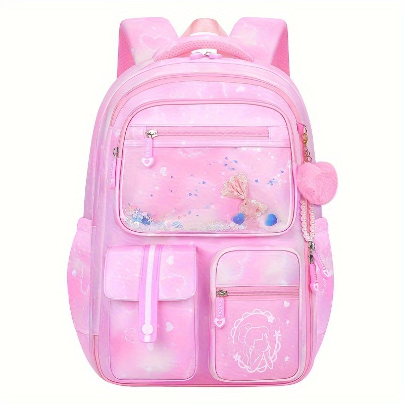 Kids' Water-Resistant Oxford School Backpack with Zipper and Adjustable Strap