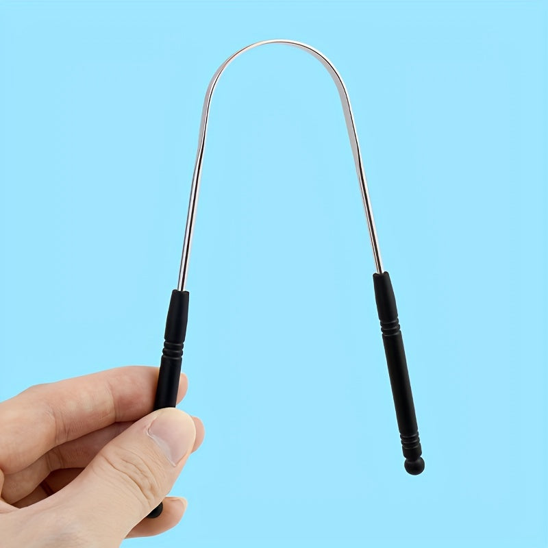 Tilni tozalash uchun zanglamaydigan po'latdan yasalgan U-shakl ko'p rangli og'iz gigiyenasi asbobi