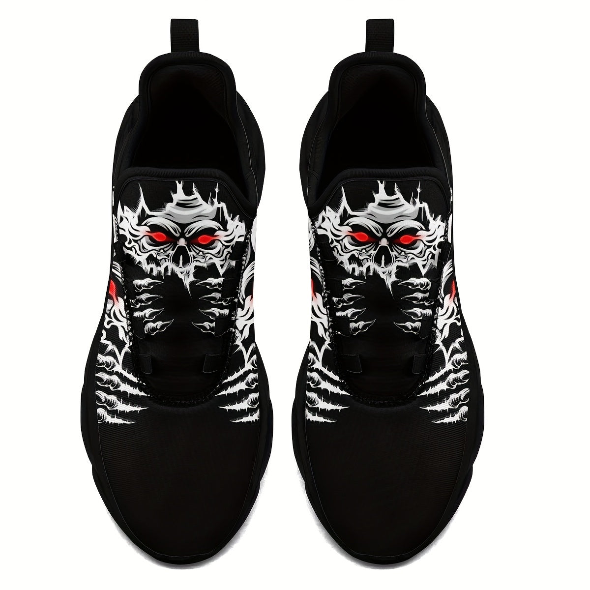 Men's Plus Size Skull Pattern Sneakers Breathable Durable Outdoor Casual Running Shoes