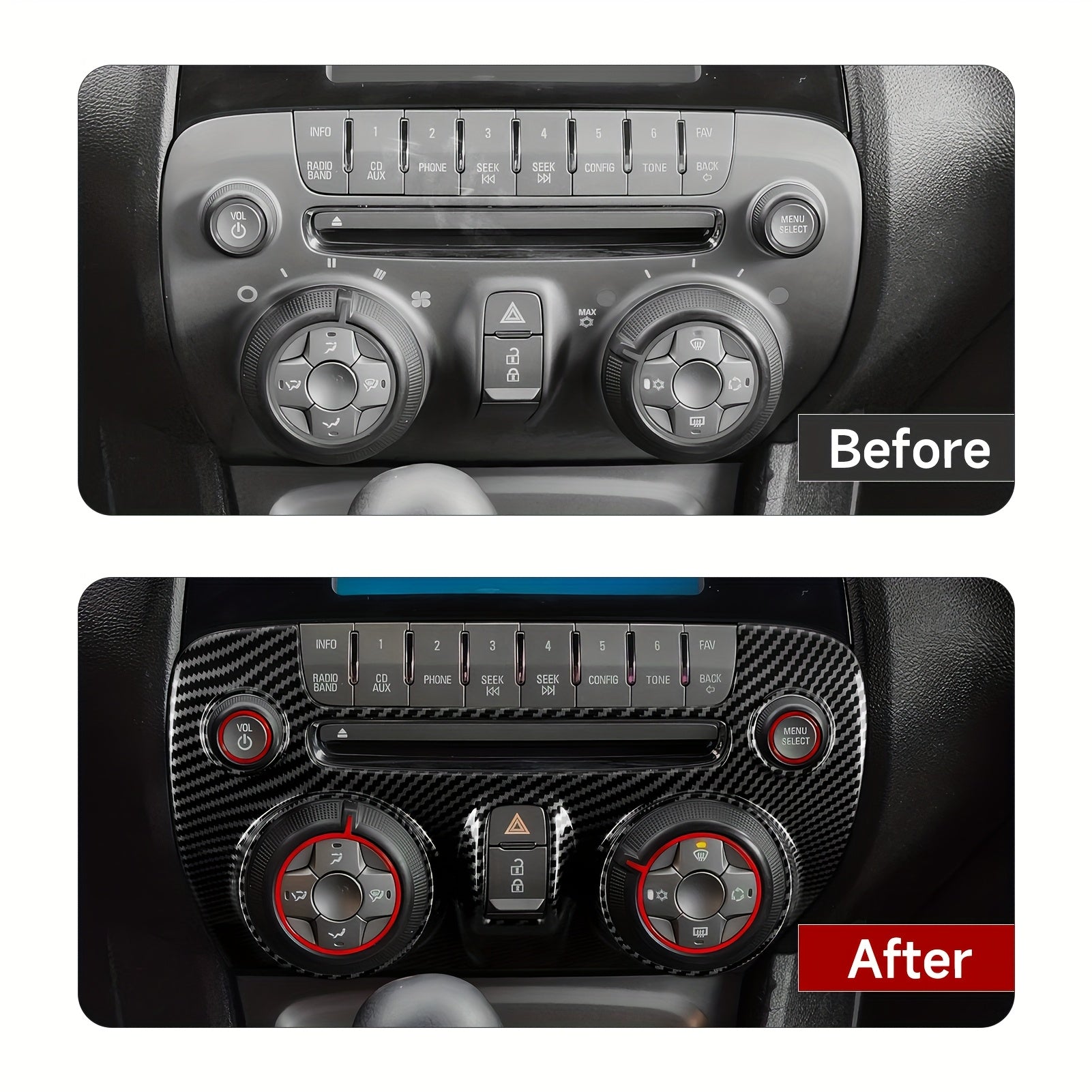 Car Interior Carbon Fiber Panel Sticker for Camaro ZL1 2010-2015