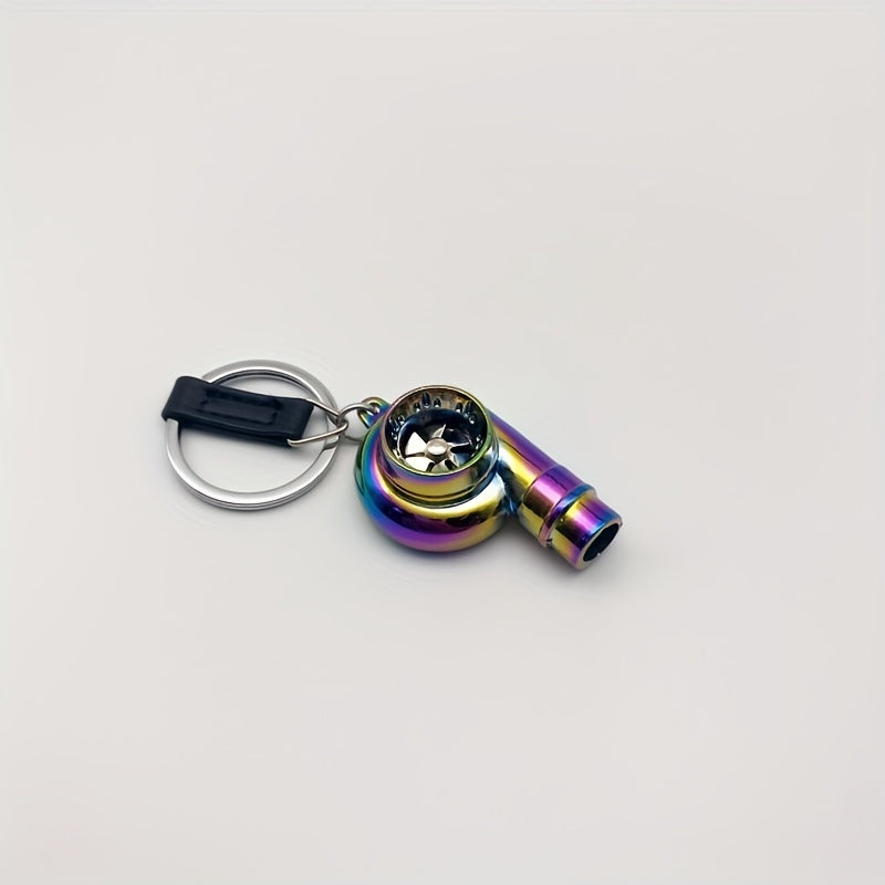Rotating Turbine Keychain with Whistle for Car Enthusiasts and Gifts