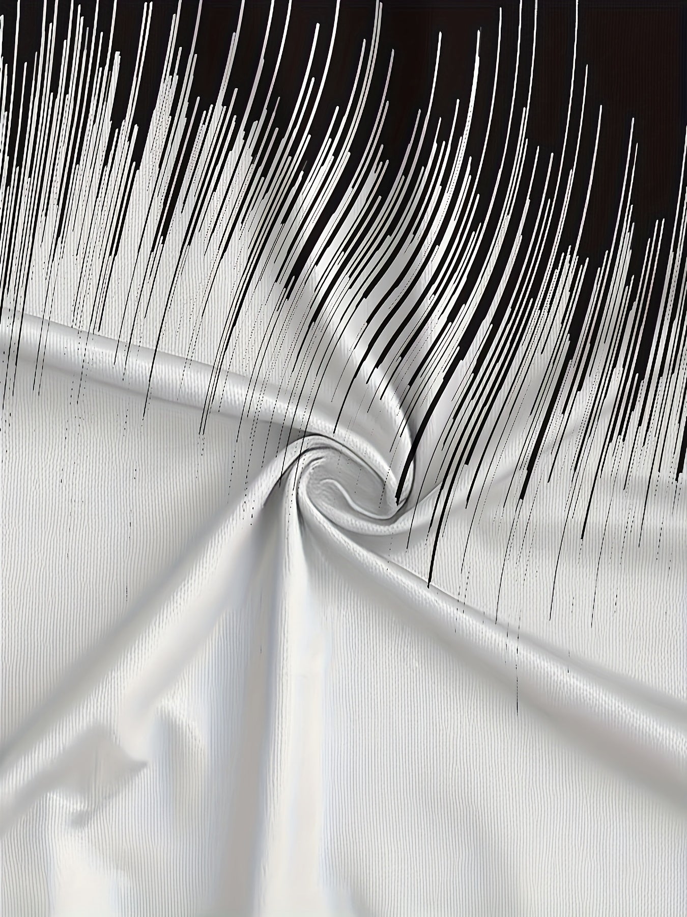 Women's Plus Size Casual Short Sleeve Top and Shorts Set Black White Gradient Print