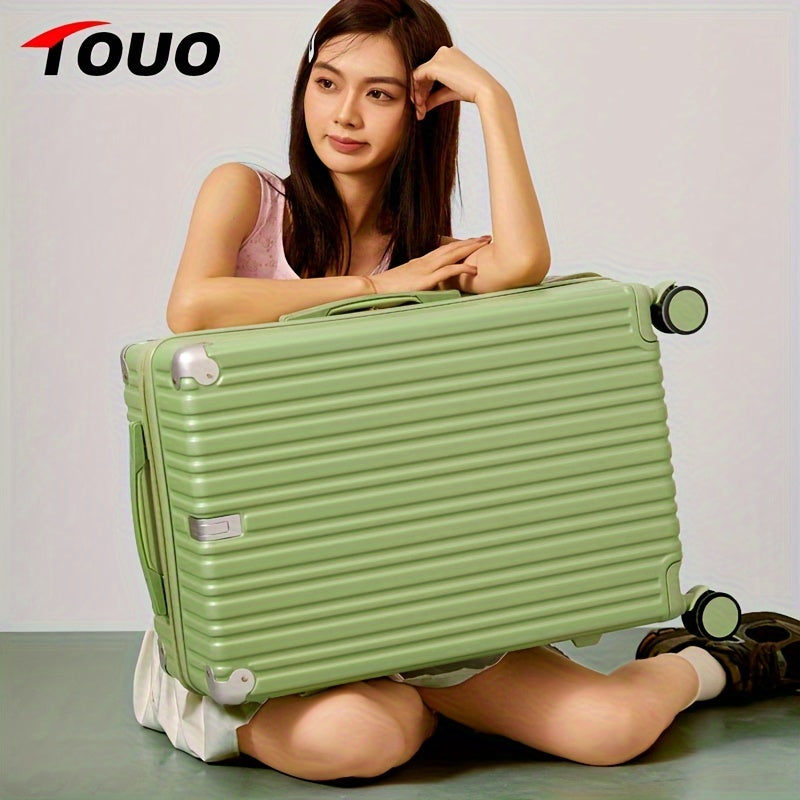 Zamonaviy, keng qoplangan, burchaklarni himoya qiluvchi, yashirin tutqichlar, USB porti, aylanuvchi g'ildiraklar va kombinatsion qulfi bo'lgan oltin rangli qattiq yukxona bir nechta o'lchamlarda. Xavfsiz, modali, jim va