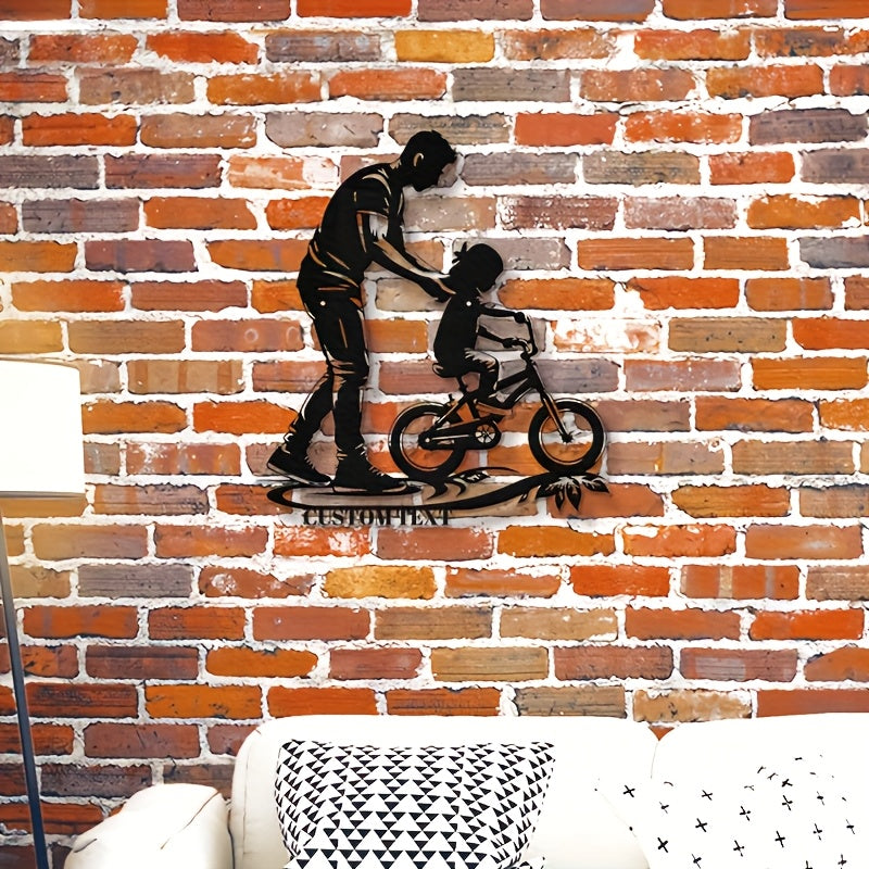 Personalized Cycling Wall Art for Family Black Iron Bedroom Decor for Ages 14 and Up