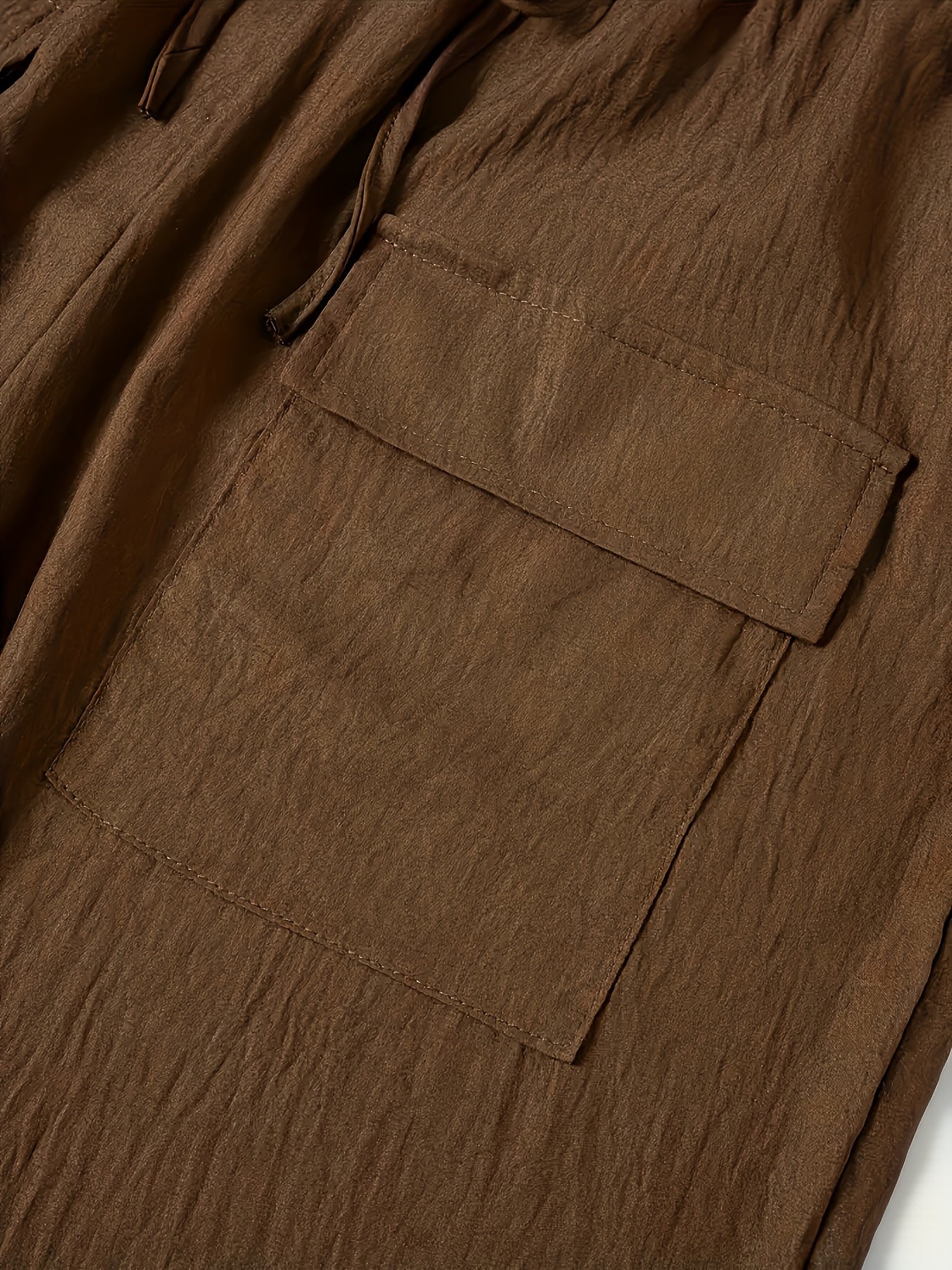 Women's Plus Size Pocket Straight Pants Set Casual Elastic Waist Solid Color